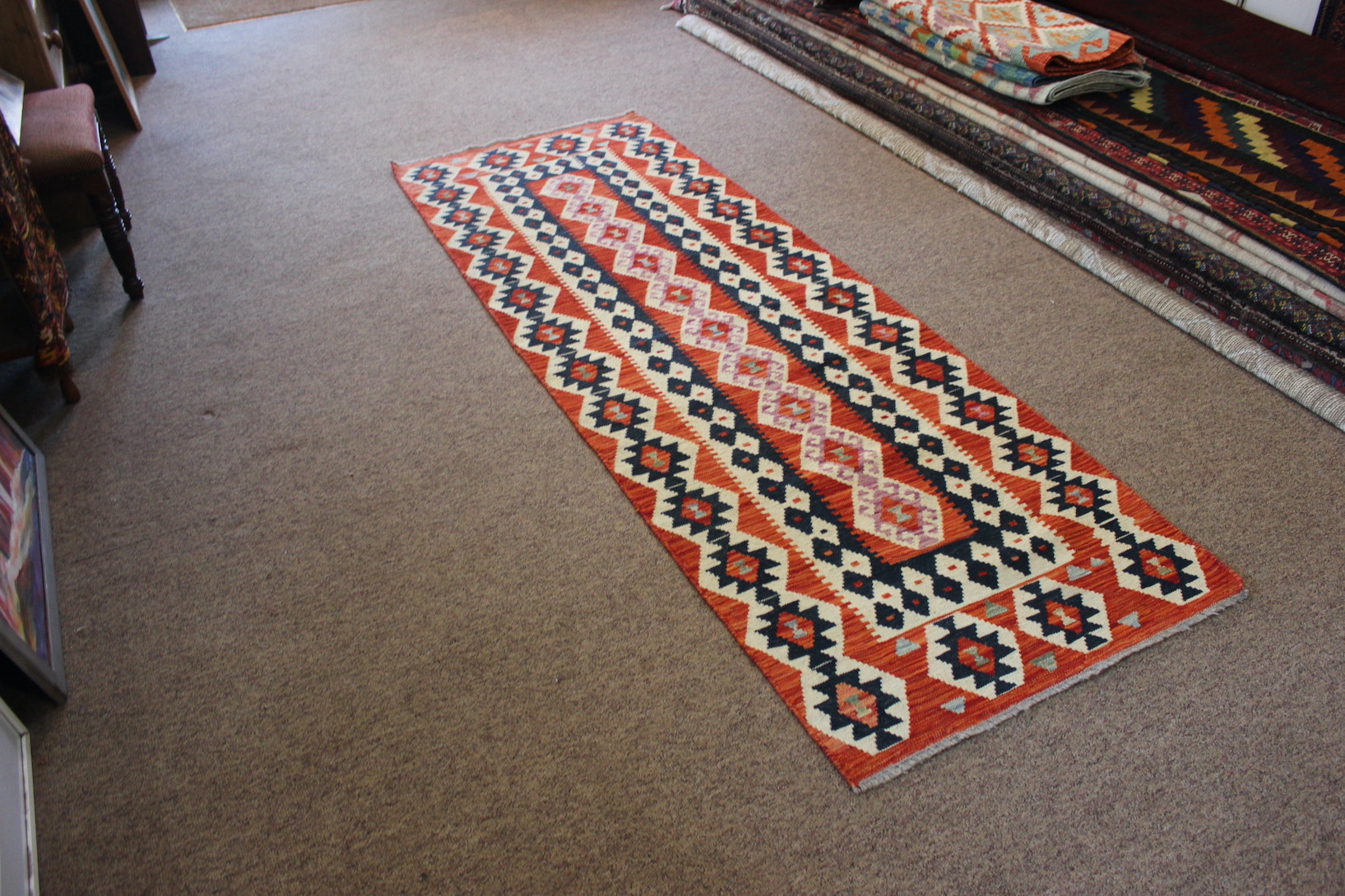 Veg dye kilim runner £250 - Image 4