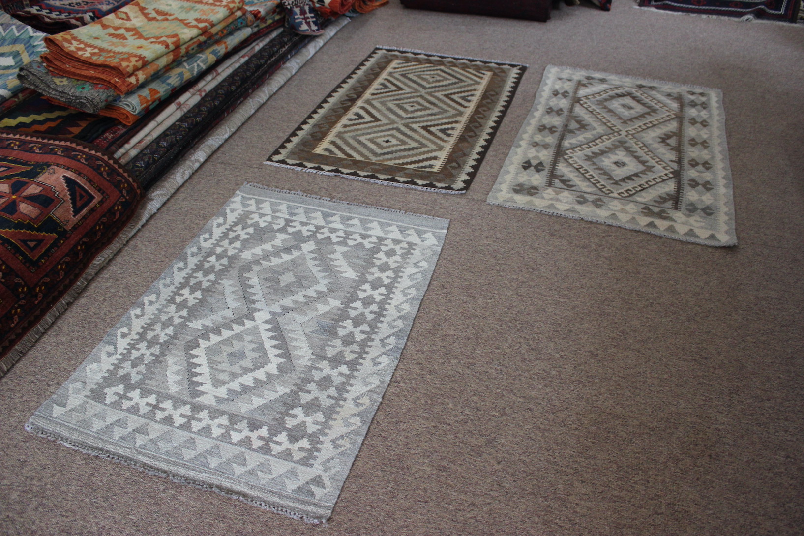 Small pale veg dye kilims.