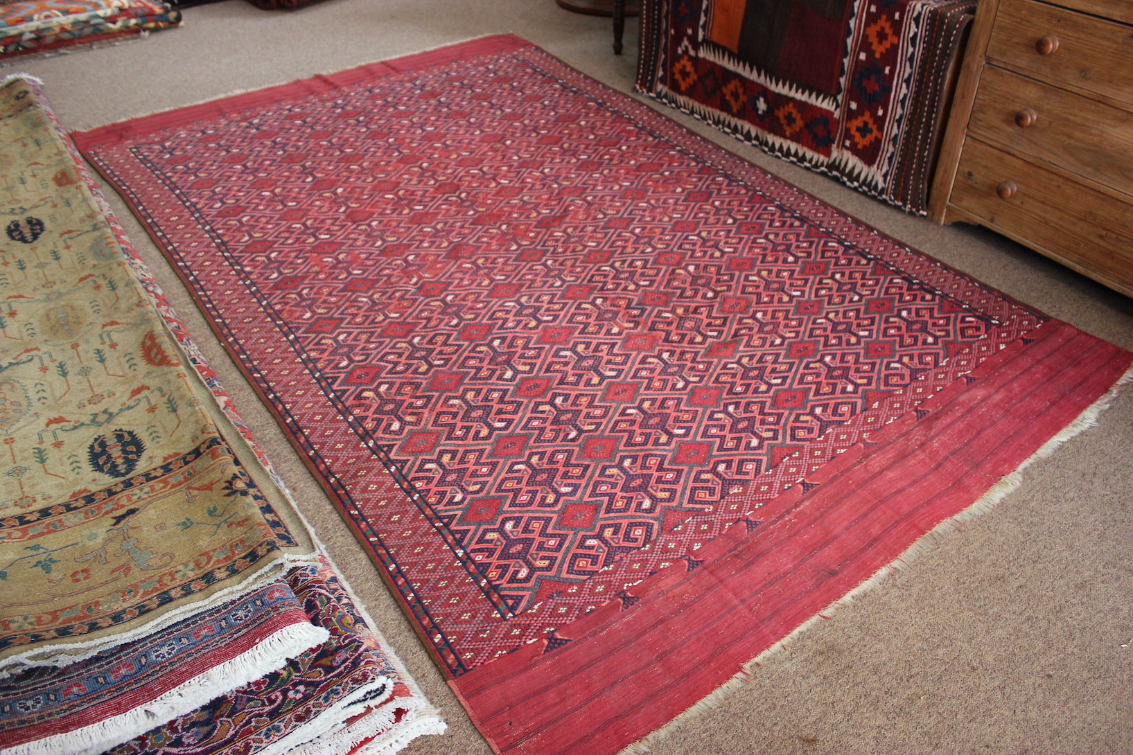 Antique Yomut Turkmen Pallas/Kilim - Image 3
