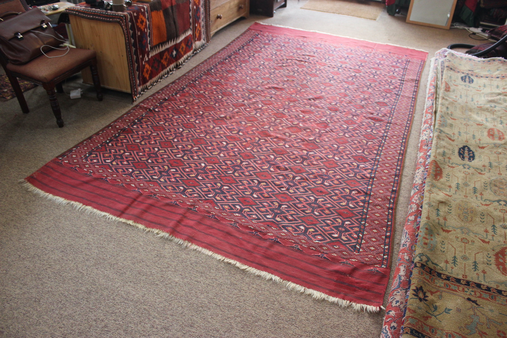 Antique Yomut Turkmen Pallas/Kilim - Image 4