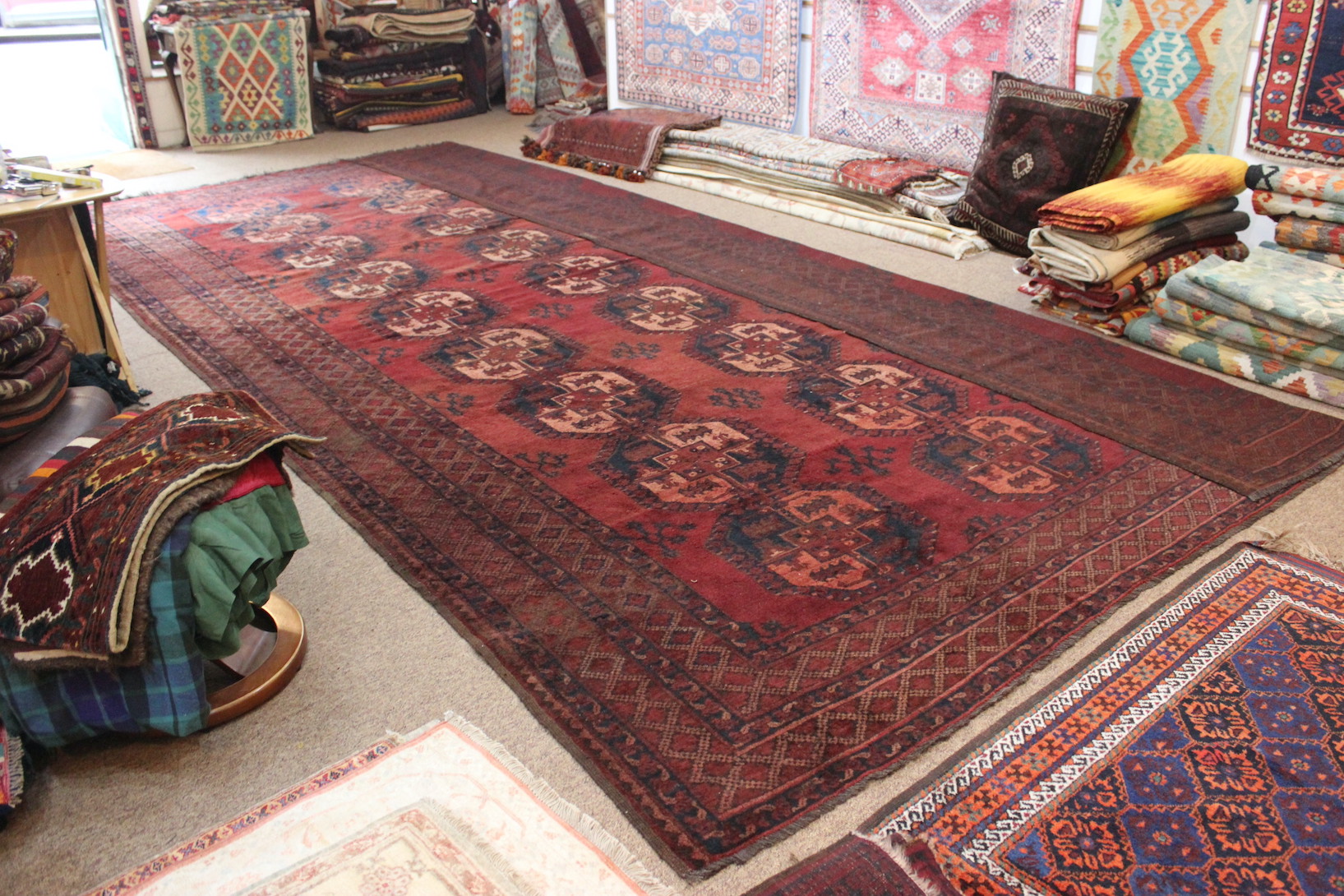 Large Antique Ersari Carpet - Image 9