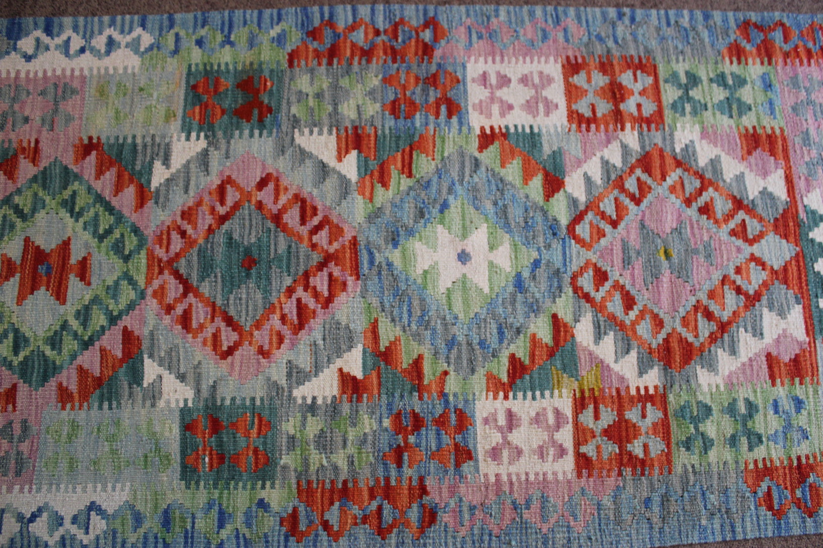 Extra Long Veg Dye Kilim Runner - Image 3