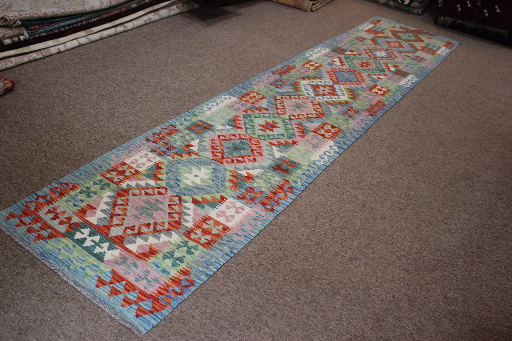 Extra Long Veg Dye Kilim Runner - Image 2