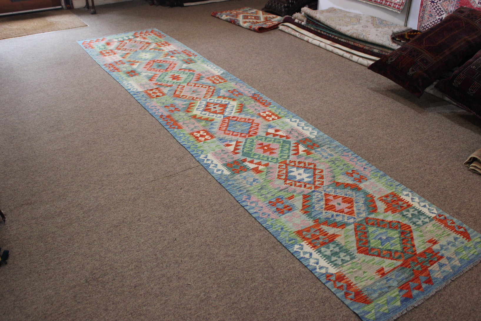 Extra Long Veg Dye Kilim Runner - Image 4