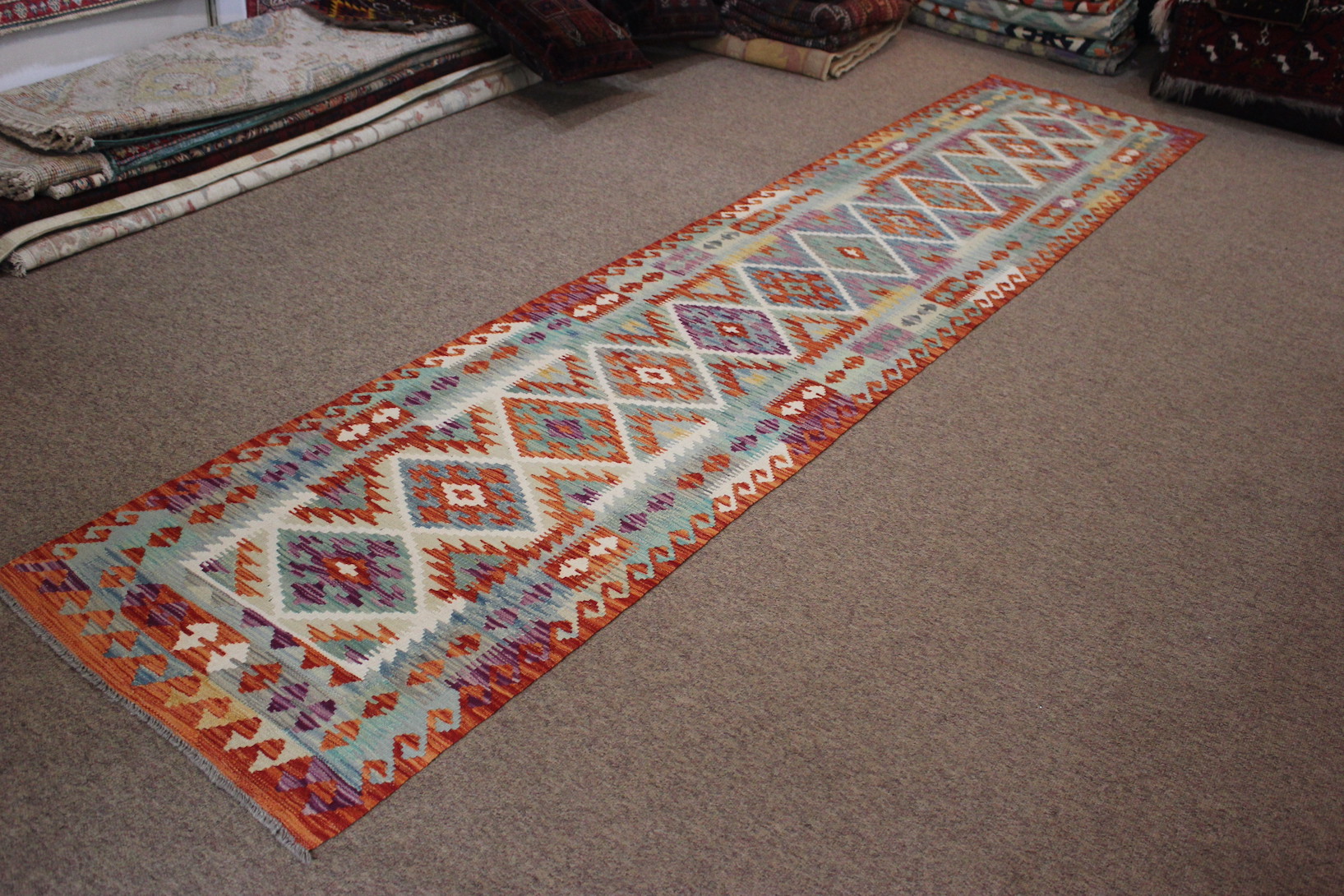 Extra Long Veg Dye Kilim Runner - Image 2