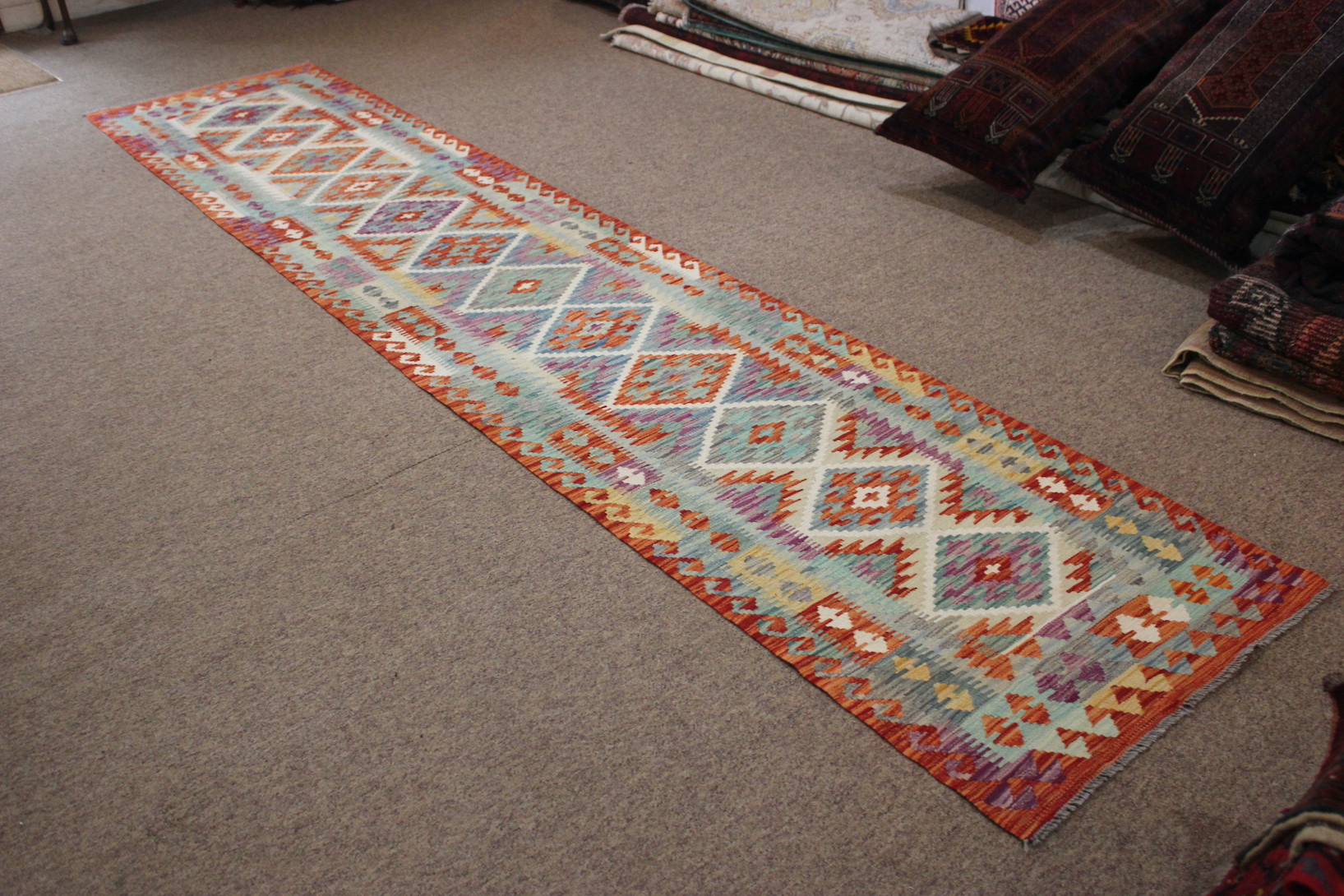 Extra Long Veg Dye Kilim Runner - Image 4