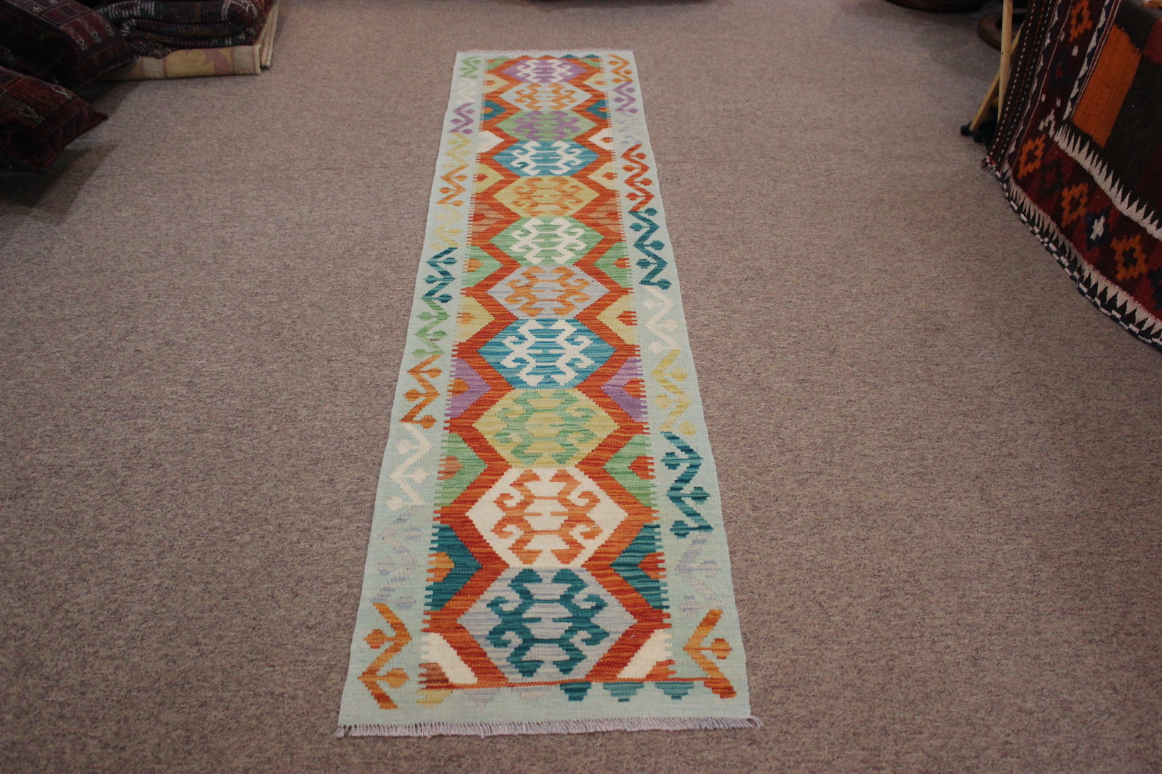 Narrow Veg Dye Kilim Runner