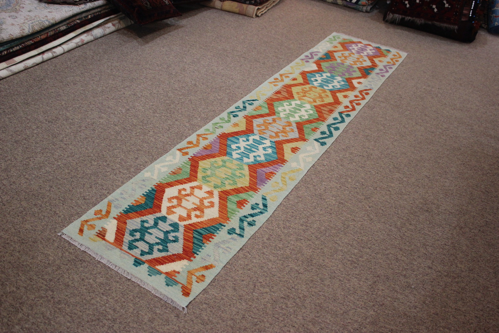 Narrow Veg Dye Kilim Runner - Image 2
