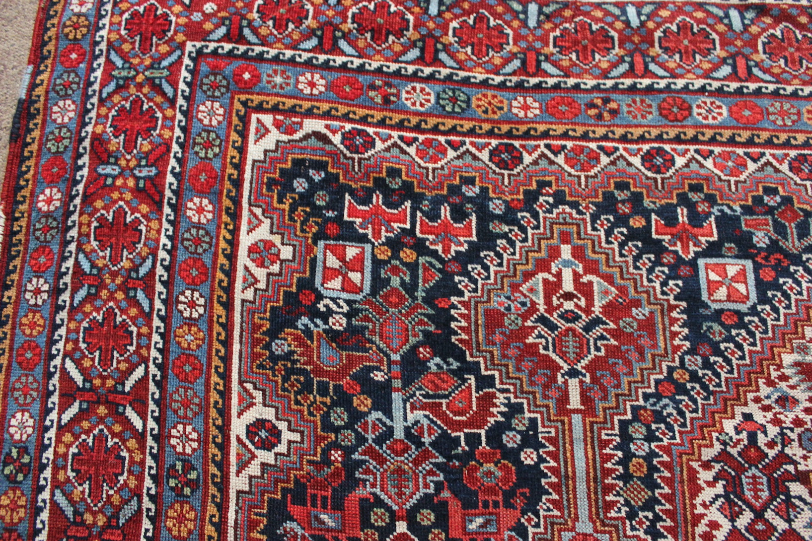 Antique Khamseh Chicken Rug - Image 5
