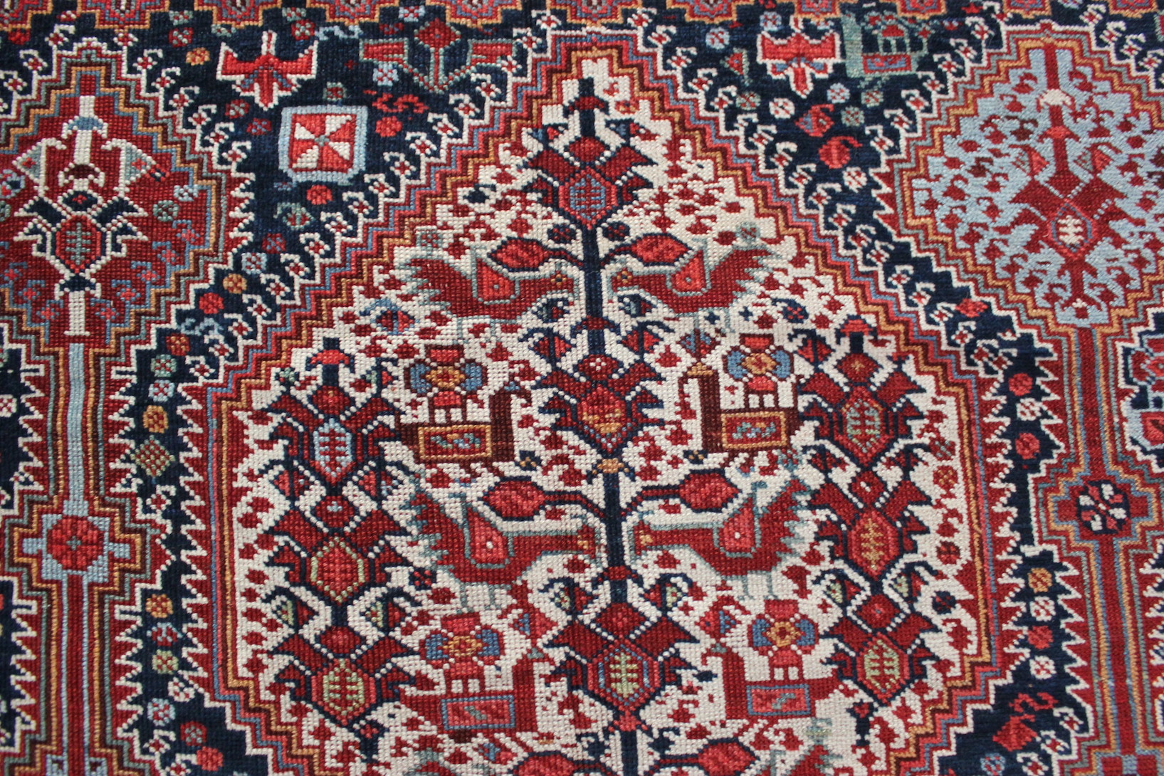 Antique Khamseh Chicken Rug - Image 6