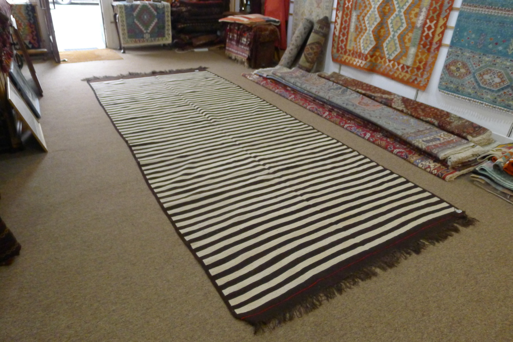Vintage Hazara Striped Kilim - Image 3