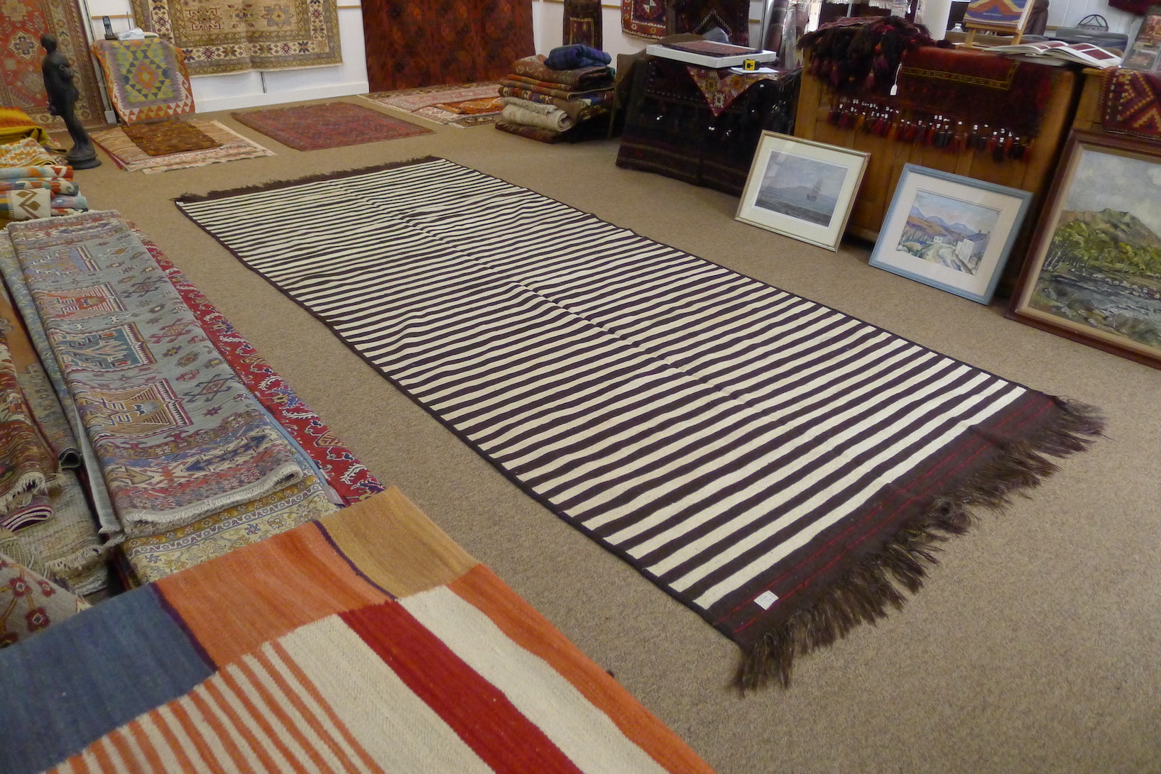 Vintage Hazara Striped Kilim - Image 5